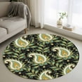 thumbnail image 1 of Black Teal Boho Botanical Round Rug 3ft Washable Circle Entryway Rugs Non Slip Southwestern Retro Ethnic Tribal Area Rug Indoor Floor Carpet for Bedroom Kitchen Living Room Office Dining Room Nursery, 1 of 8