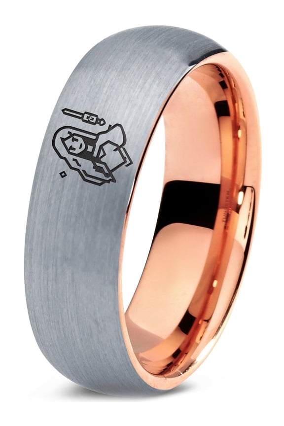 Blue Tungsten Gamer Mens Wedding Bands Grey Ring Size Chart Luxury Father Day Gift New Mom