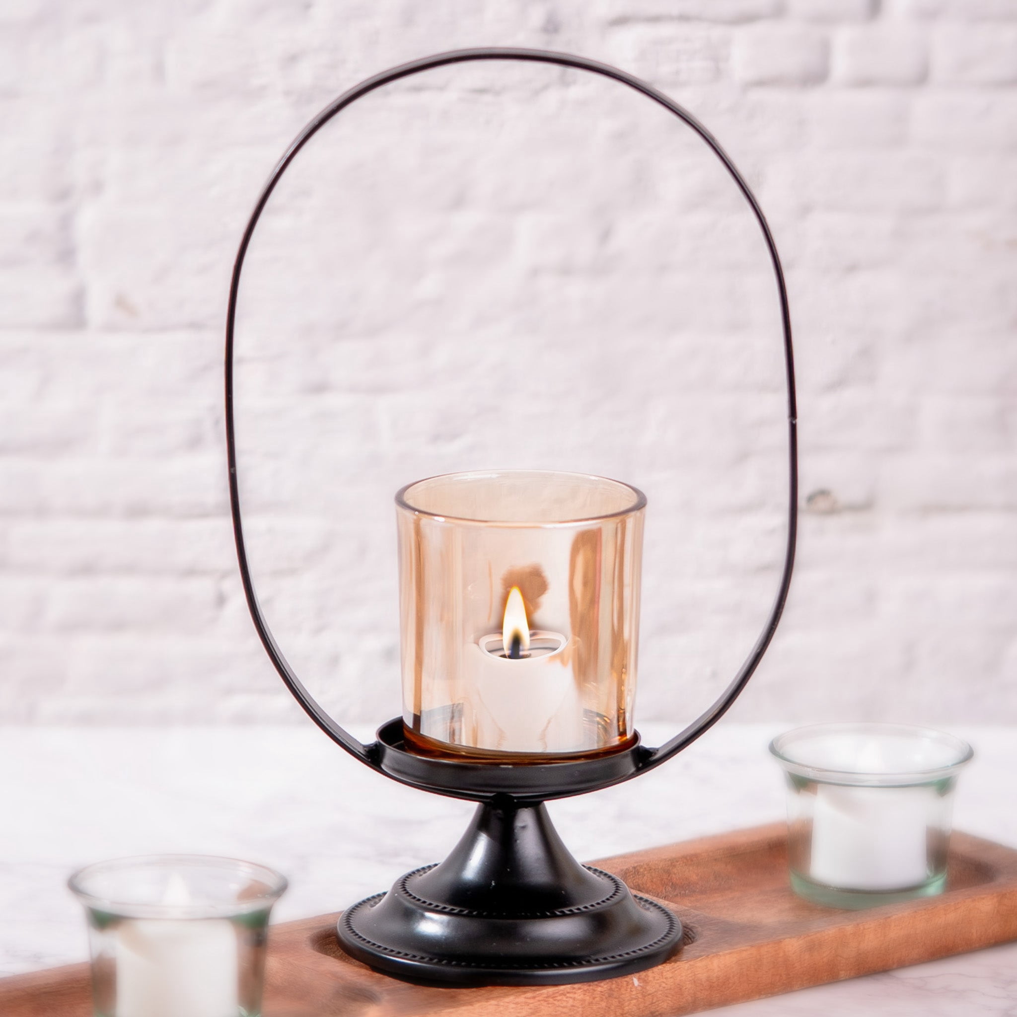 Honoré - Kaa Metal Candle Holder - Brown