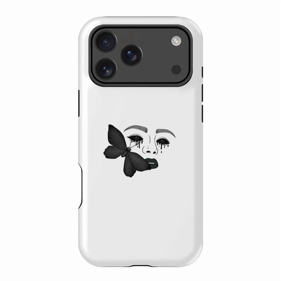 Black Tears Emotional Minimal Art Modern Expression for iPhone 17 16 15 14 13 12 11 Pro Max
