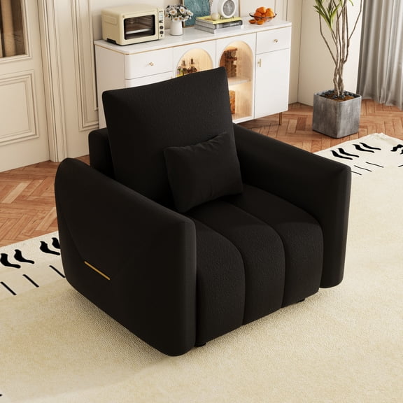 Black Teddy Sofa with Square Arms / Relaxing in Primary Living Spaces