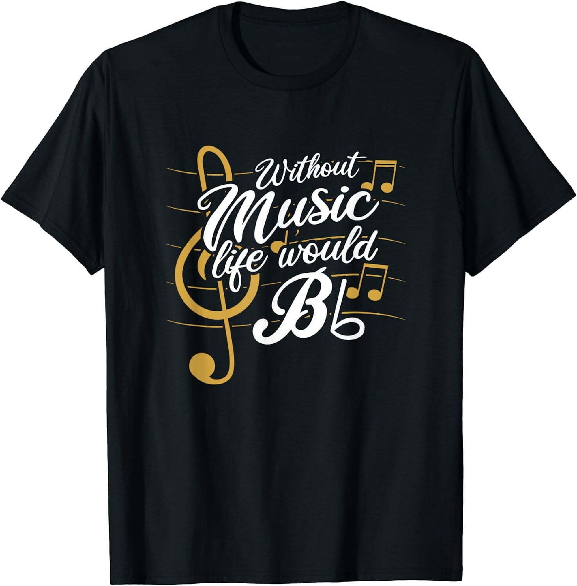 Black Tee with Witty Music Quotes - Perfect for XL Frames" - Walmart.com