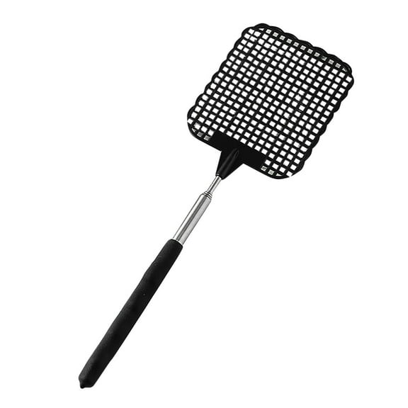 Black Telescopic Extendable Fly Swatter, Extends to 73.5cm, Durable , for Indoor Outdoor Pest Mosquito Control, Portable Easy to Use