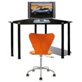 thumbnail image 1 of Black Tempered Glass and Aluminum Corner Computer Desk, 1 of 1