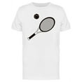 thumbnail image 1 of Black Tennis Racket T-Shirt Men -Image by Shutterstock, Male x-Large, 1 of 2