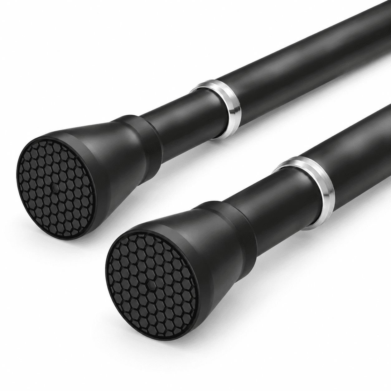 Window Spring Rods Black Tension Rods For Windows 28 To 48 Inch 2 Pack Spring Curtarod ...