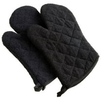 Black Terry Oven Mitt (Set of 2)