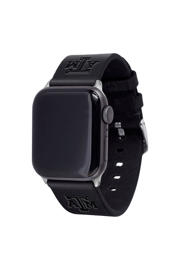 Black Texas A&M Aggies Leather Apple Watch Band