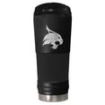 thumbnail image 1 of Texas State 24 ounce vacuum insulated stainless steel tumbler in black powder coat and laser etched team logo, 1 of 3