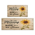 thumbnail image 1 of Black Text Sunflower Flowers Kitchen Rugs and Mats Sets Of 2,Kitchen Decoration Rugs,Rubber Backing Non-Slip Floor Mat for Sink Washable Waterproof Laundry Room Runner Rugs, 1 of 7