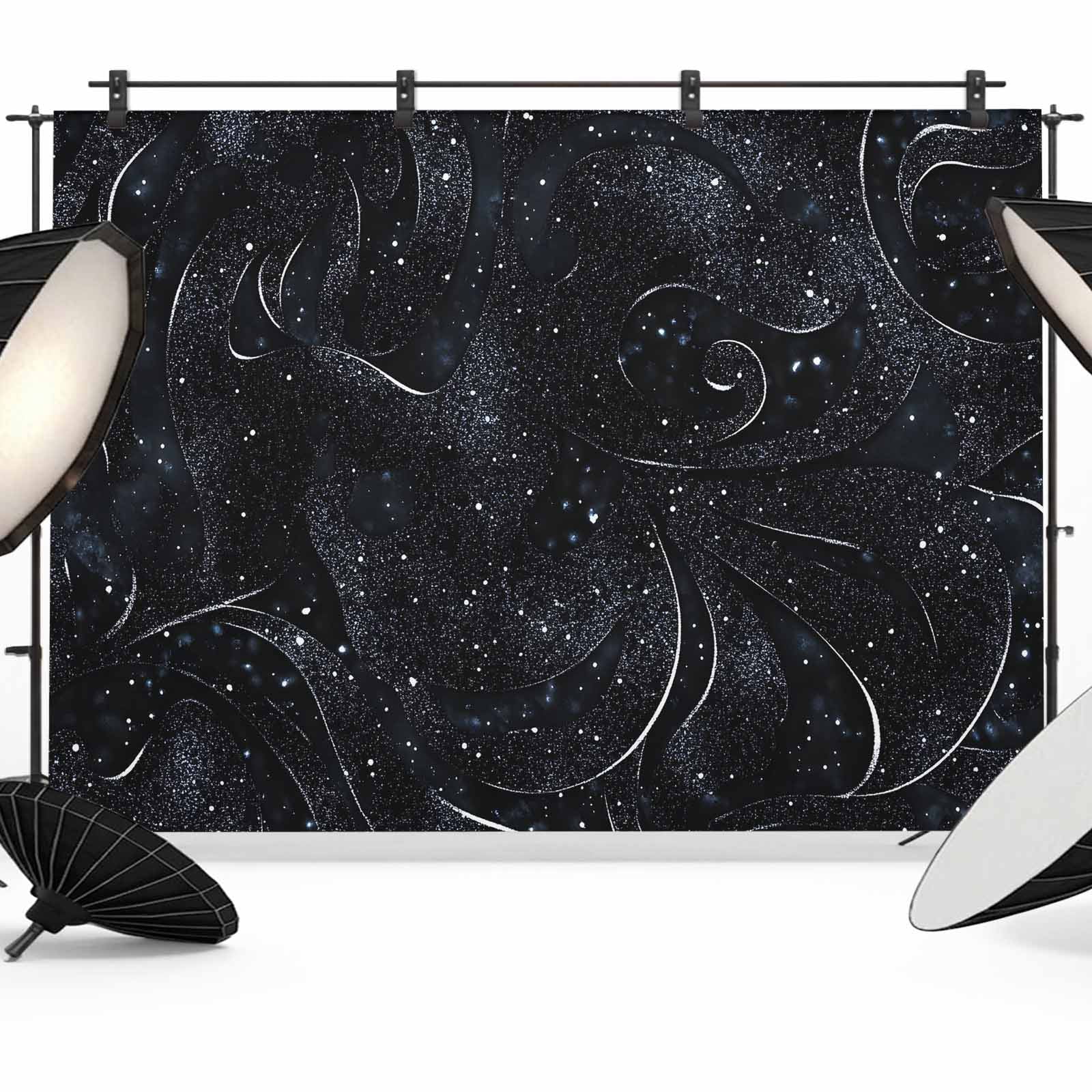 Black Texture Photography Backdrop 7x5FT, Abstract Art White Dot Simple ...