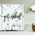 thumbnail image 1 of Black Theme Get Naked r Shower Curtain White Art Words Beautiful Print Waterproo, 1 of 5