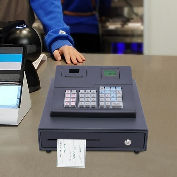 Black Thermal Dept Cash Register Thermal Cash Register for Catering, Supermarkets, Clothing Stores, Hamburger Stores