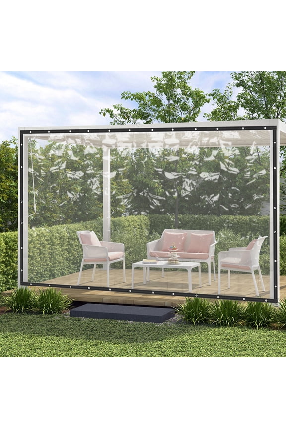 Black Thermal Insulation Thick PVC Plastic Tarpaulin for Porch Screens, Deck Covers, Patio Enclosures