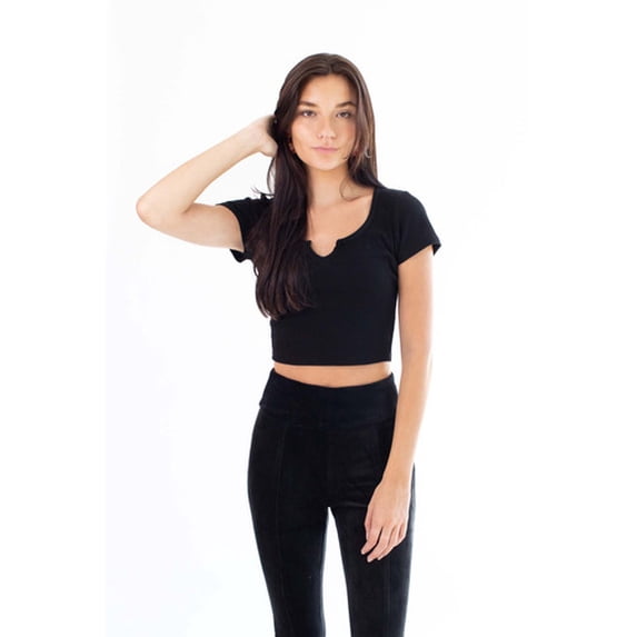 Ragstock Black Thermal Notched T-Shirt