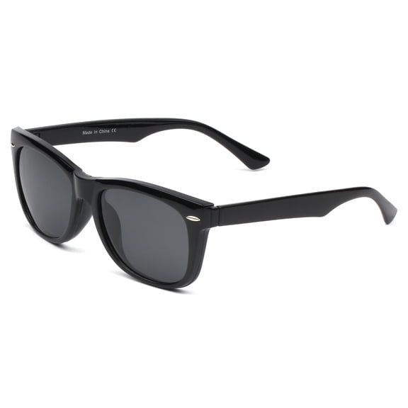 Black Thick Frame Square Sunglasses - Dark Lens UV Protection Classic Daily & Outdoor Eyewear