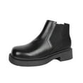 thumbnail image 1 of Black Thick Heel Platform Round Toe Elastic Martin Boots Short Shaft Women Casual Fall Winter Look, 1 of 9