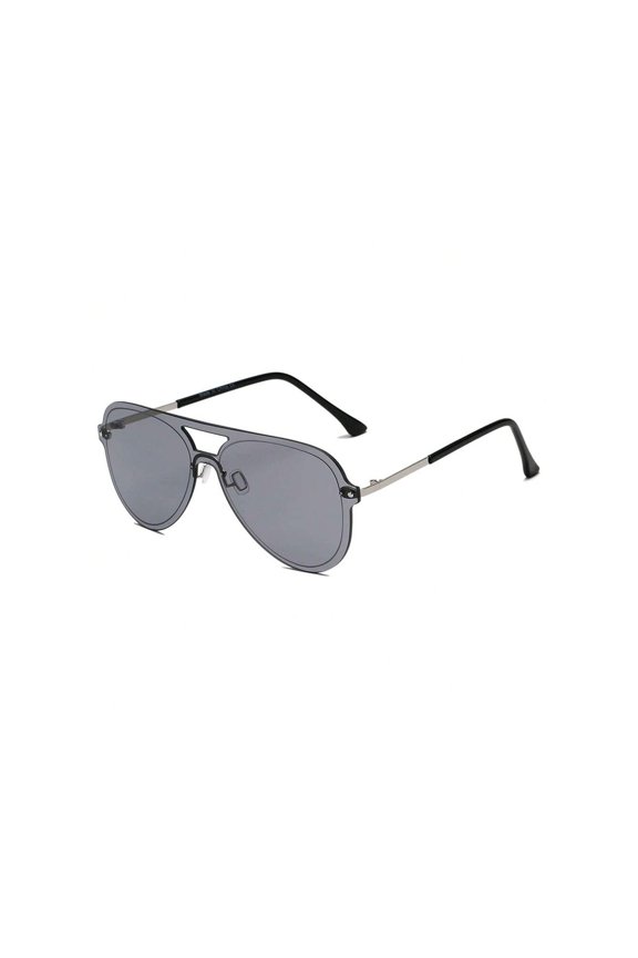 Black Thin Frame Square Sunglasses - Gray Lens UV Protection Stylish Daily Eyewear