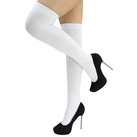 Black Thin Knit Thigh High Over The Knee Socks
