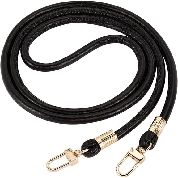 Black Thin Leather Replacement Strap 46.8 Inch Adjustable Bag Strap Replacement with Alloy Clasp Cell Phone Lanyard Leather Phone Lanyard for Phone Case DIY Handbag Purse Making Black DIY