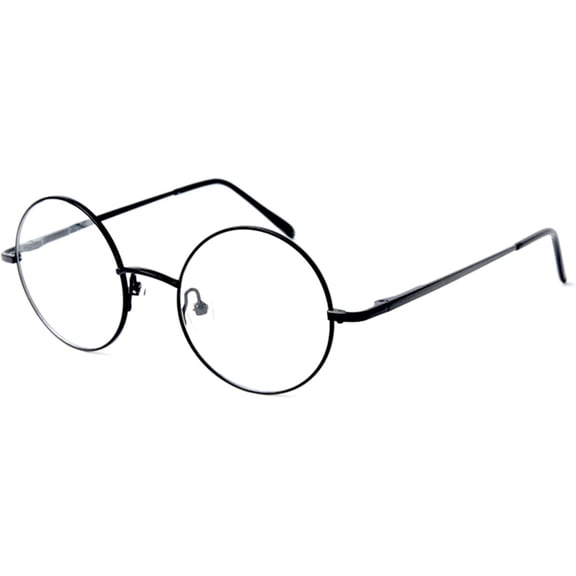 Black Thin Metal Round Frame Glasses Clear Lens Retro Harry Potter Costume Eyeglasses