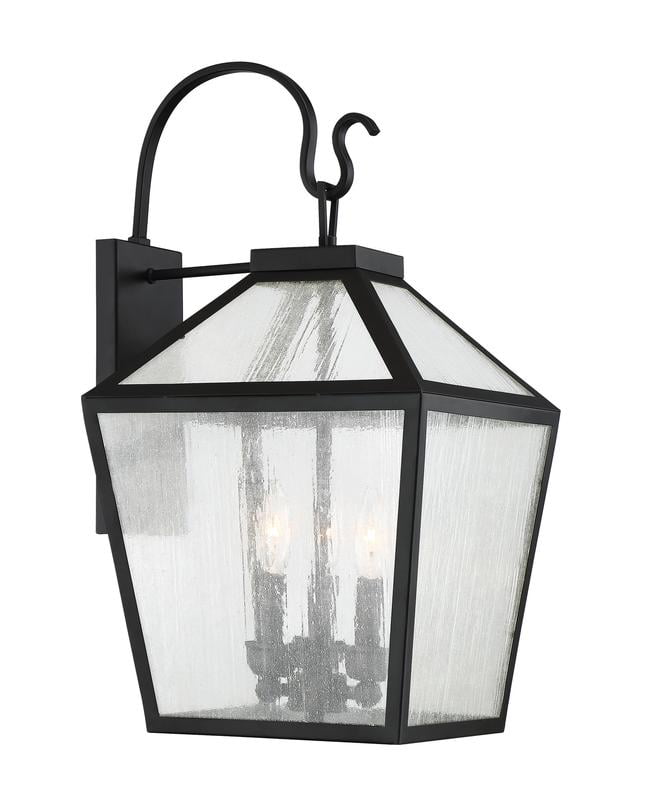 Woodstock Black Metal 3-Light Outdoor Wall Lantern