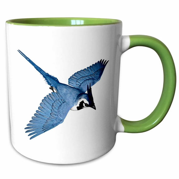 3drose, Black Throated Magpie, 11oz Two-tone Green Mug