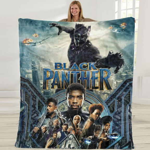 Black Throw Blanket Panther Gifts Present Merch for Teen Girls Men Boys Music Fans Bedroom Decorations 50x60 in