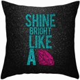 thumbnail image 1 of Black Throw Pillow Cases Home Office Decor Shine Bright Like A Diamond Quotes Cushion Cover Super Soft Standard 18x18 Pillowcase, 1 of 4