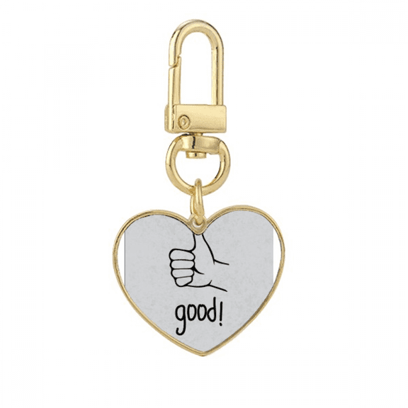 Black Thumb Personalized Gesture Gold Heart Keychain Metal Keyring Holder