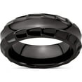 thumbnail image 1 of Black Ti Polished Faceted Edges 8mm Ring, 1 of 5