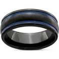 thumbnail image 1 of Black Ti Scroll Pattern Blue Anodized 8mm Band, 1 of 5