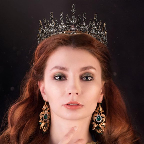 Black Tiara + Black Baroque Crown