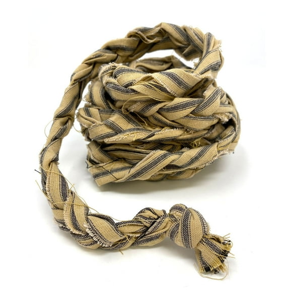 Black Ticking Braided Homespun 100% Cotton Christmas Garland - 9 feet - by Marilee Home