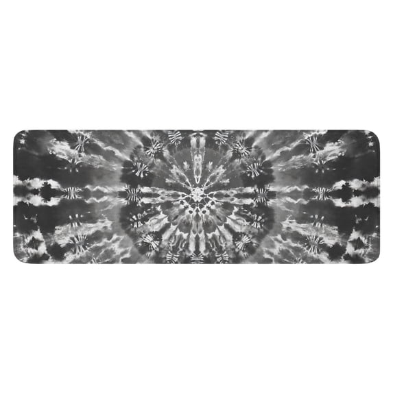 Black Tie Dye Pattern Kitchen Rug Mat,Kitchen Runner Rugs Non Skid Washable,Decorative Kitchen Floor Mats for Kitchen,Sink,Laundry,17"x47.2"