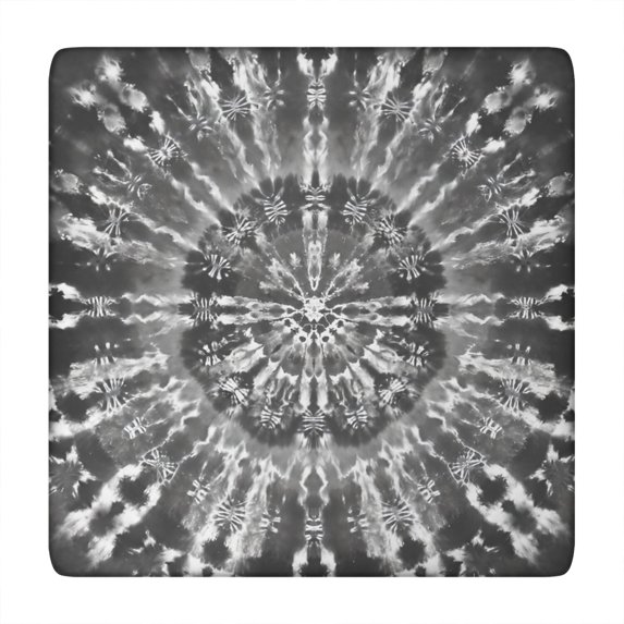 Black Tie Dye Pattern Square Fitted Tablecloth with Elastic Edge,Square Table Cover,Washable Elastic Table Cover for Home Kitchen Party Decor 34"x34"