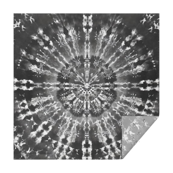 Black Tie Dye Pattern Square Tablecloth,Waterproof Square Table Cover,Wipeable Spillproof Washable Table Cover for Home Kitchen Party Decor 42"X42"(107x107cm)