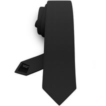 Black Tie Premium Mens Slim Gabardine Matt Necktie Tuxedo Classic Black Premium Corbatas-Produced (Black, Slim 2.35")