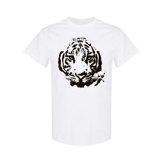 Black Tiger Face T-Shirt Men -Image by Shutterstock, Male Large