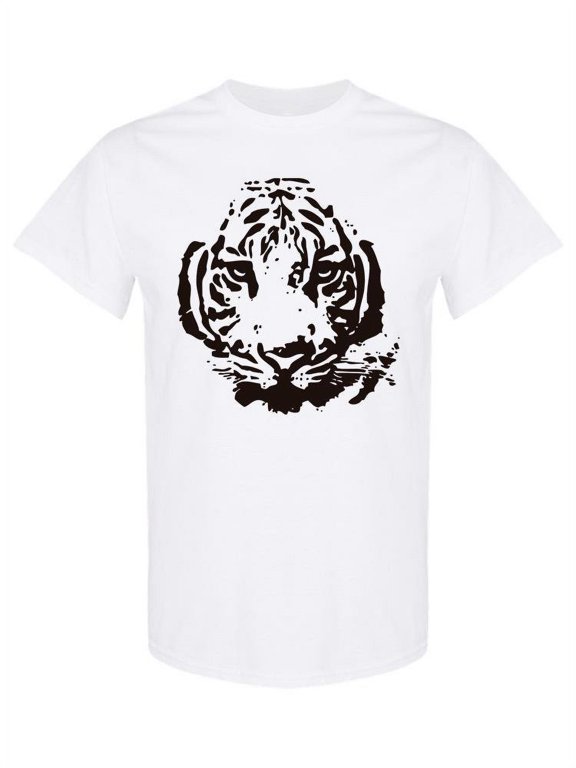 Black Tiger Face T-Shirt Men -Image by Shutterstock, Male x-Large