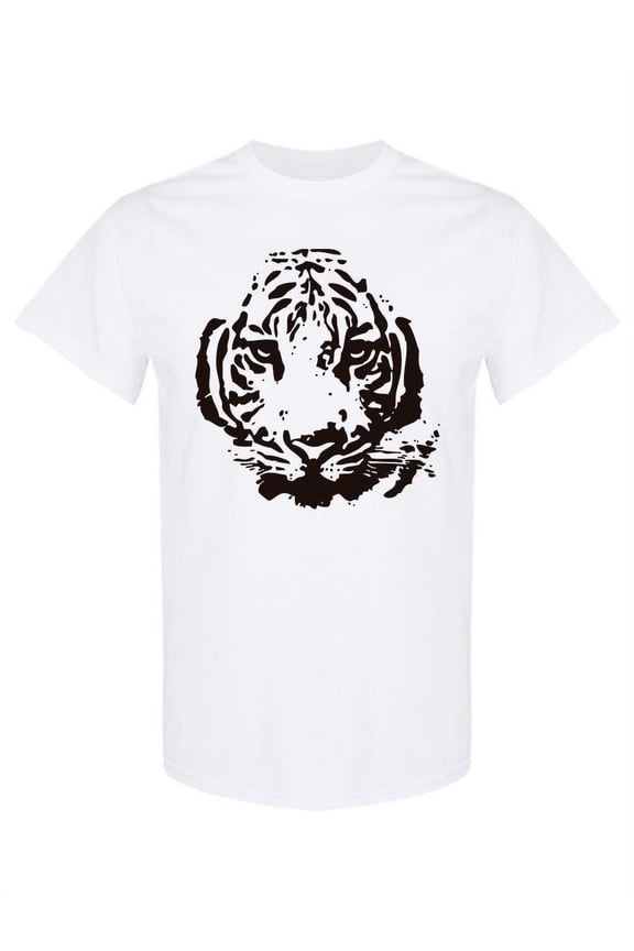 Black Tiger Face T-Shirt Men -Image by Shutterstock, Male x-Large