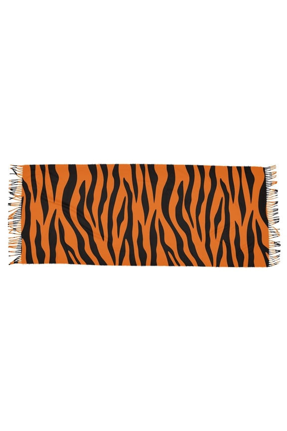 Black Tiger Stripes Women's Cold Weather Scarves Lightweight Warm Fashion Scarves, Breathable 86.6''x30.7''