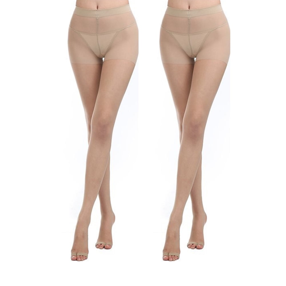 Sexy Toeless Pantyhose,Sheer Control Top Tights Nylons for Women,2 Pair