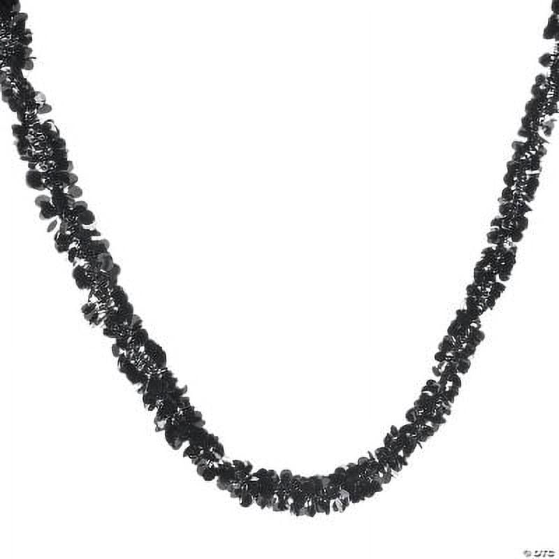 Black Tinsel Garland Party Decor 1 Piece