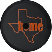 Black Tire Covers - Tire Accessories for Campers, SUVs, Trailers, Trucks, RVs and More | Texas Home Orange Native Southern Black 33 Inch with Backup Camera Hole