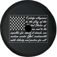 thumbnail image 1 of Black Tire Covers - Tire Accessories for Campers, SUVs, Trailers, Trucks, RVs and More | American Flag Pledge of Allegiance Black 32 Inch With Backup Camera Hole, 1 of 3
