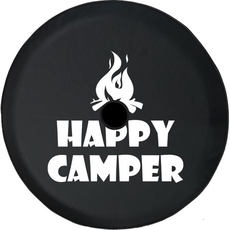 Black Tire Covers - Tire Accessories for Campers, SUVs, Trailers, Trucks, RVs and More | Bigfoot is Watching You Black 32 Inch With Backup Camera Hole