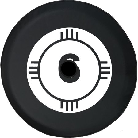 Black Tire Covers - Tire Accessories for Campers, SUVs, Trailers, Trucks, RVs and More | Black and White Signage 6 Toxic Black 33 Inch with Backup Camera Hole