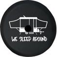 thumbnail image 1 of Black Tire Covers - Tire Accessories for Campers, SUVs, Trailers, Trucks, RVs and More | Compass We Sleep Around PopUp Black 32 Inch With Backup Camera Hole, 1 of 3