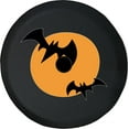 thumbnail image 1 of Black Tire Covers - Tire Accessories for Campers, SUVs, Trailers, Trucks, RVs and More | Halloween Full Moon and Bats Black 33 Inch with Backup Camera Hole, 1 of 3